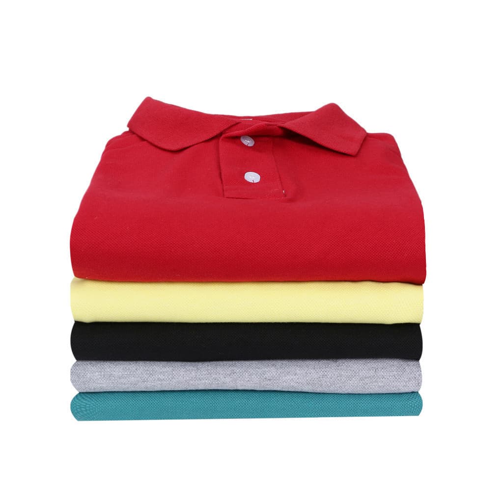 Kit 5 Camisa Gola Polo Lisa Masculina Colorida Revenda Cores Sortidas. Casuais Tamanho Grande