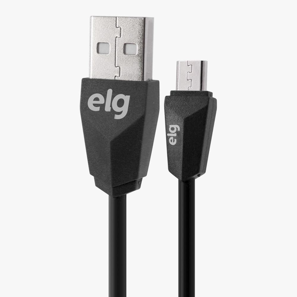 Cabo Micro USB, Sincronização e Recarga 12W 2.4A, Textura Suave ao Toque, 1 metro, Preto, M510, ELG