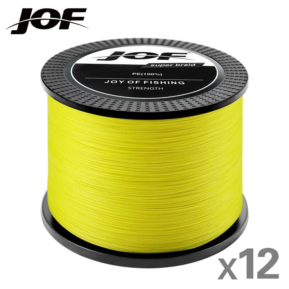 JOF Novo X12 Super Forte 12 Vertentes Trançado Linha De Pesca 300M 500M 1000M Multifilament Linha PE Equipamento De Pesca De Água Salgada