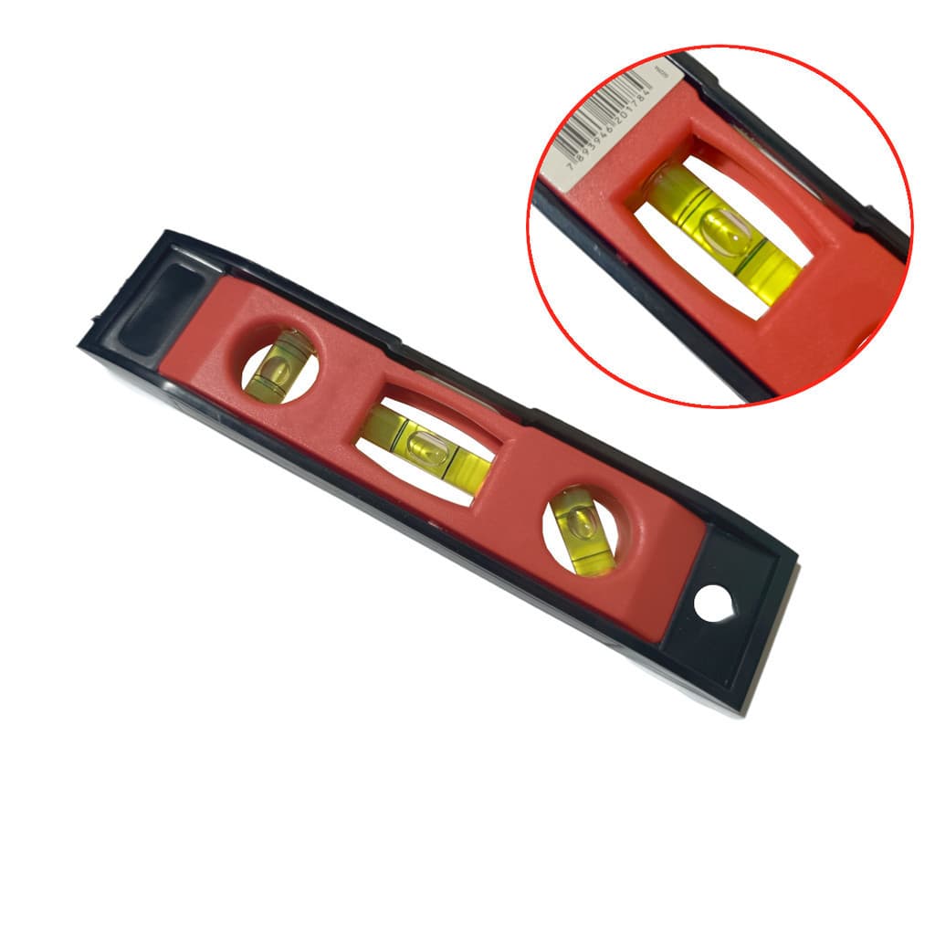 Nível 3 Bolhas Pequeno Base Magnética Imã em Plástico 8,5cm