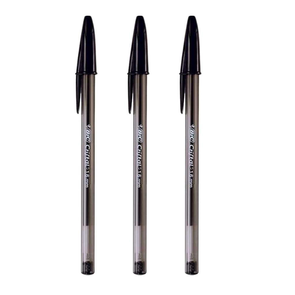 CANETA BIC CRISTAL BOLD 1.6 KIT COM 03 UNIDADES - PRETO
