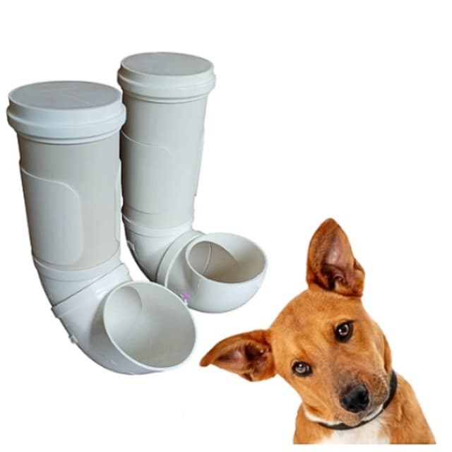 Kit Comedouro Bebedouro PVC Cachorros Gatos Compacto