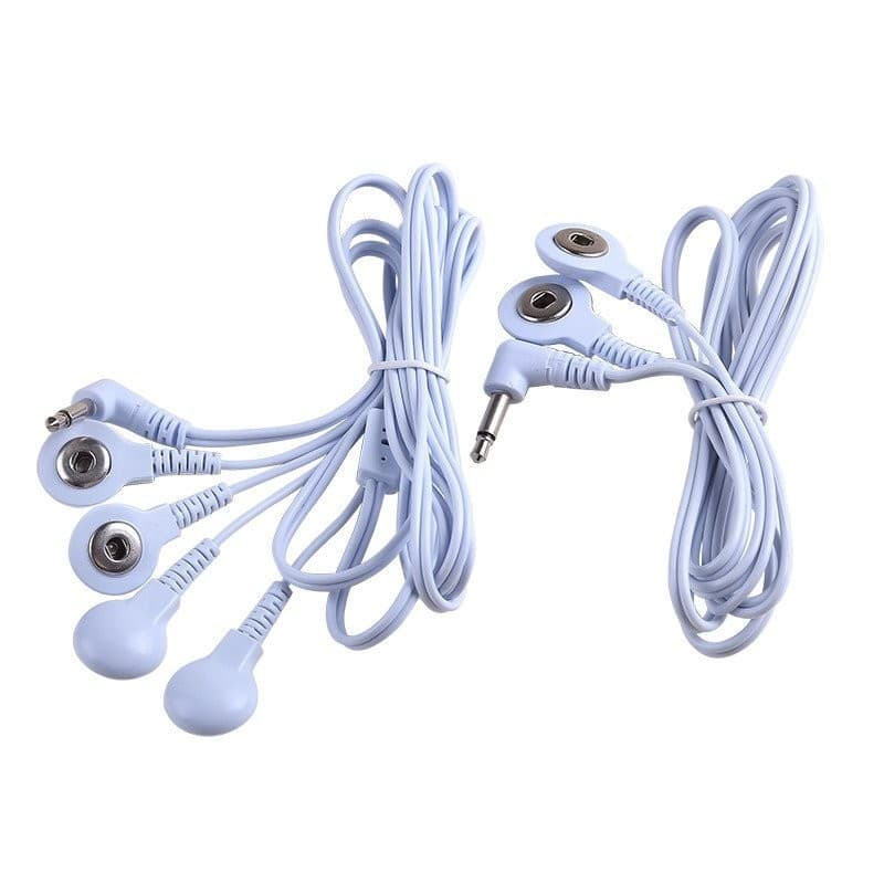 2/4 Vias 3.5mm Botão Dezenas Massageador Elétrico Estimulador Muscular Nervoso Eletrodo Cabo Linha Fio Para Almofadas