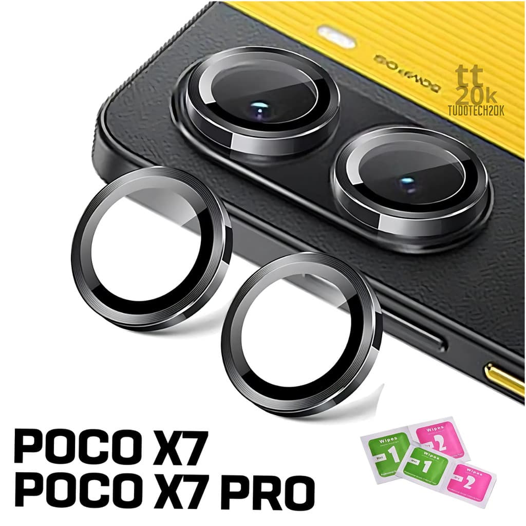 pelicula lente xiaomi poco x7 x7 pro proteção para câmera vidro temperado + kit aplicação