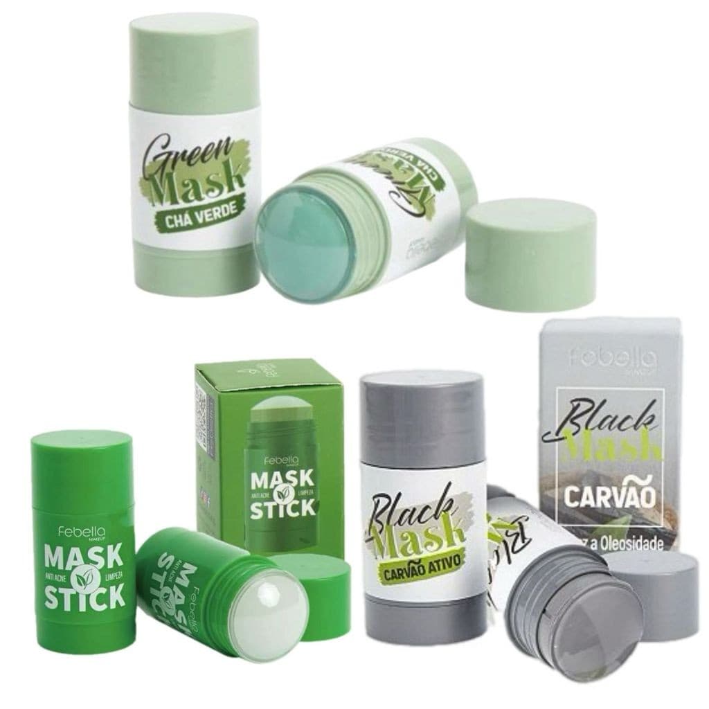 Máscara Facial Anti Acne Chá Verde Mask Stick Anti-Acne Hidratante Beleza Pele Facial Clareador