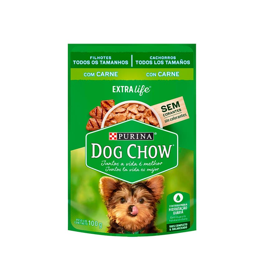 DOG CHOW SACHÊ FILHOTES TODOS TAMANHOS CARNE 100G