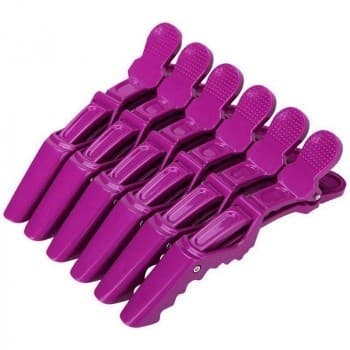Presilha Jacaré /crocodilo Hair Clip 06 Unidades Roxa