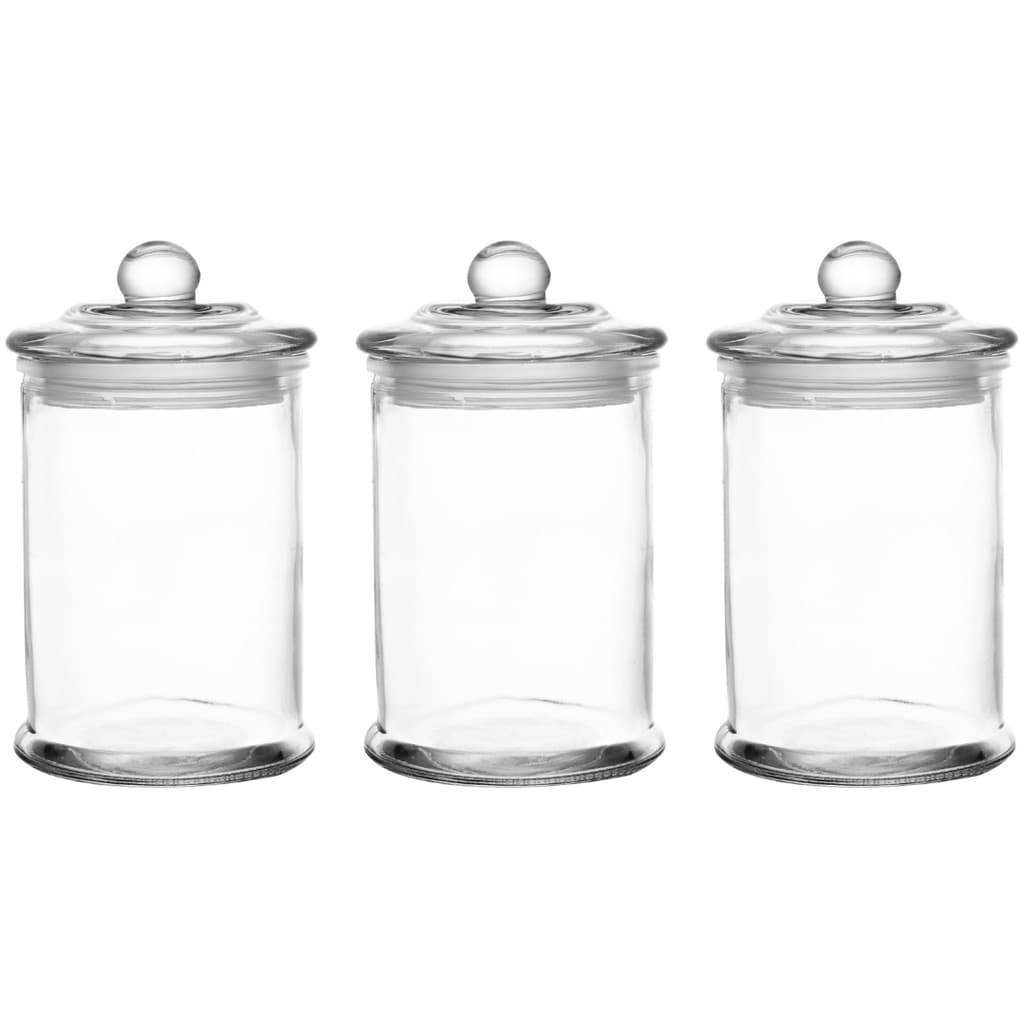 Jogo 3 Potes 300ml De Vidro Herméticos Redondo Arena Lyor
