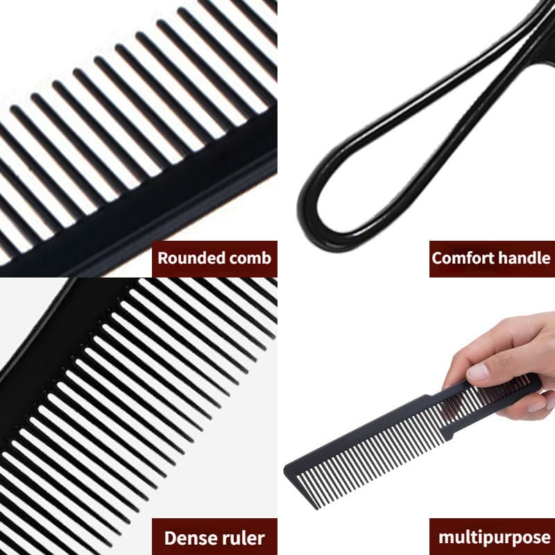 Pente de cabelo masculino com dentes largos, dentes de tubarão, ideal para cabelos cacheados, molhados ou grossos.