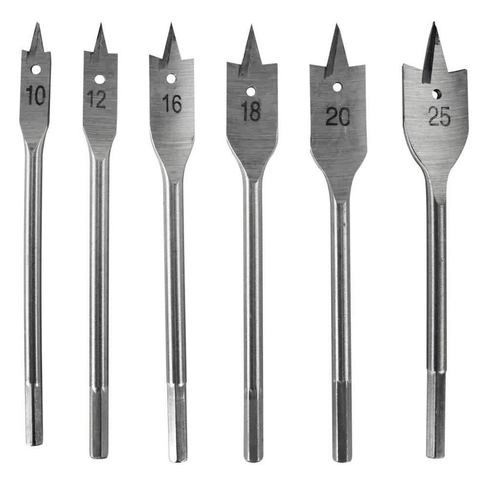 Jogo de Broca Chata para Madeira com 6 Kit Brocas Chata Madeia Marcenaria Móveis