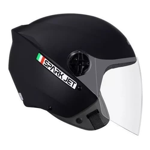 Capacete Moto Ebf Spark Jet Aberto Solid Preto Brilhante Preto Fosco Envio Imediato Capacete Aberto todos tamanhos Com Oferta Barato