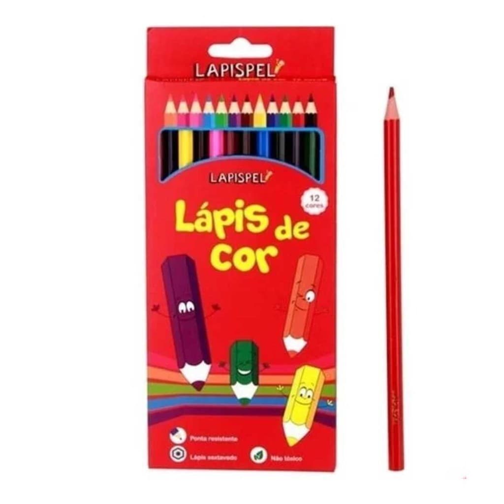 Lápis de cor barato 12 Cores Lapispel