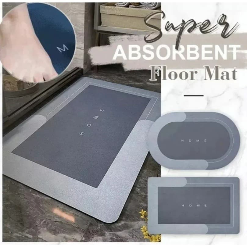 1/2 Tapete Absorvente de Secagem Rapida Atiderrapante de Banheiro/Porta de Entrada