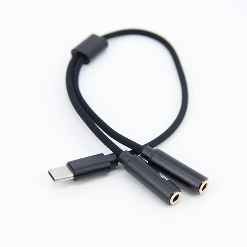 2 Em 1 Tipo C Macho Para Duplo 3.5mm Fêmea Cabo Divisor Jack Fone De Ouvido Usb 3.5mm Aux Microfone Adaptador Fio BRK1