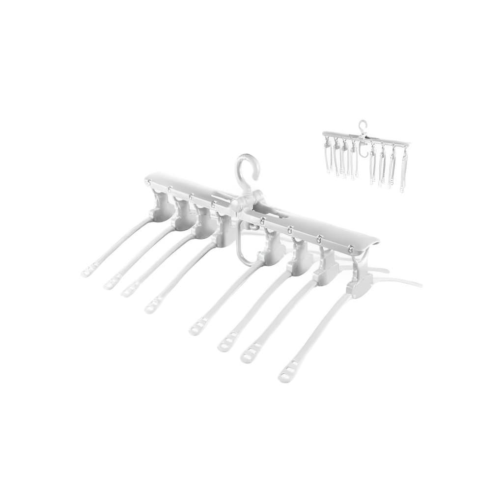 Varal 8 Cabides Retrátil Branco Camisetas Seca Tudo Multiuso