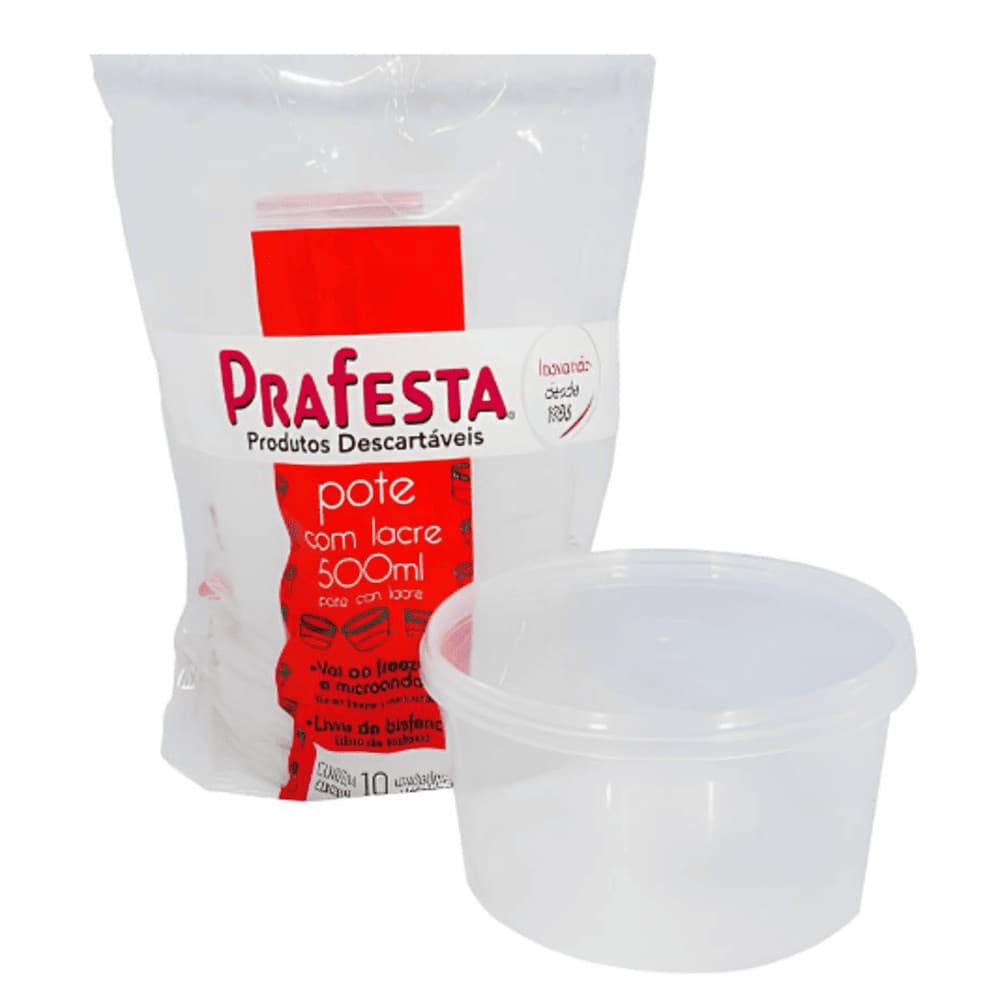 Pote Redondo 250ML Com Lacre Bolo de Pote 10 Unidades