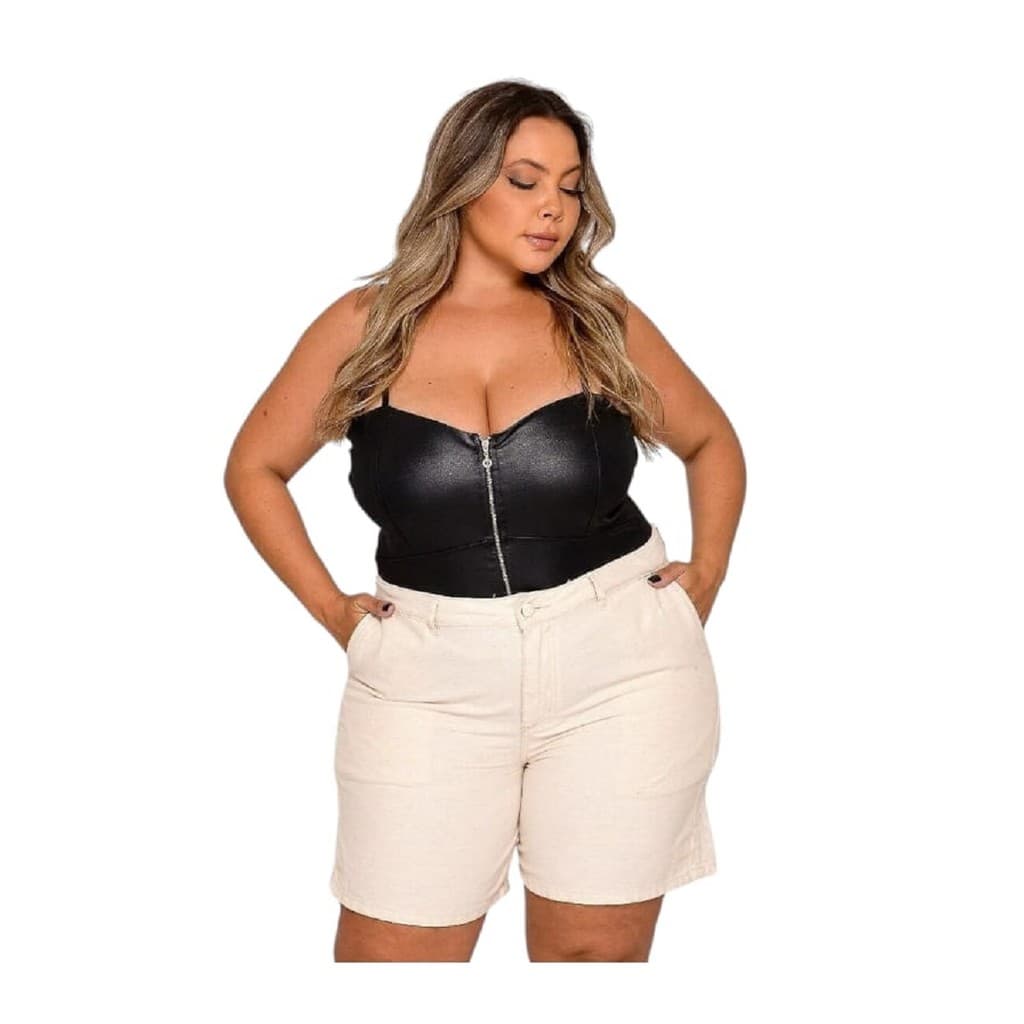 Bermuda Confort Amaciado Feminina Plus Size Meia Coxa