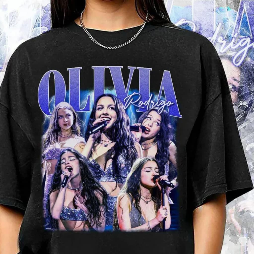 Camiseta Olivia Rodrigo Pop Vintage Stylish T-shirt Algodão