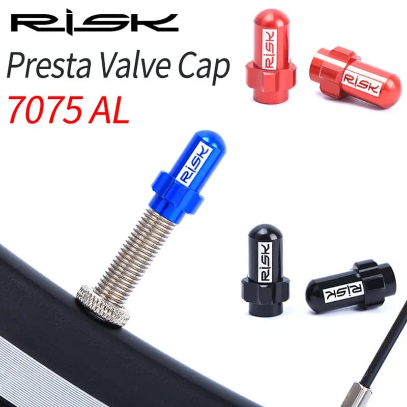 RISK 2 Peças Tampas De Válvula De Roda De Bicicleta De Estrada CNC Para Presta Schrader Alumínio MTB Mountain Bike Pneu