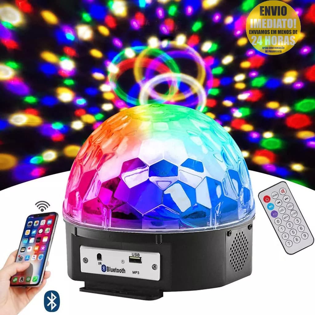 Bola Maluca Led Globo De Luz Colorida 50W Rgb Cristal ML-7001m