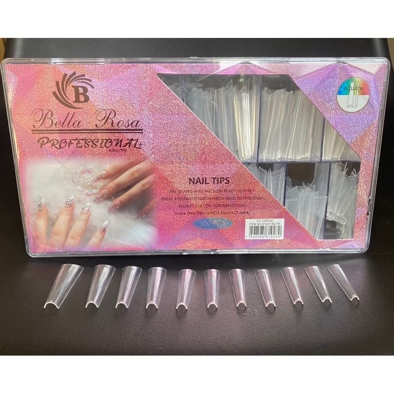 Unha Tips Bailarina Extra Longa Bella Rosa 500 Peças EMB ROSA NH