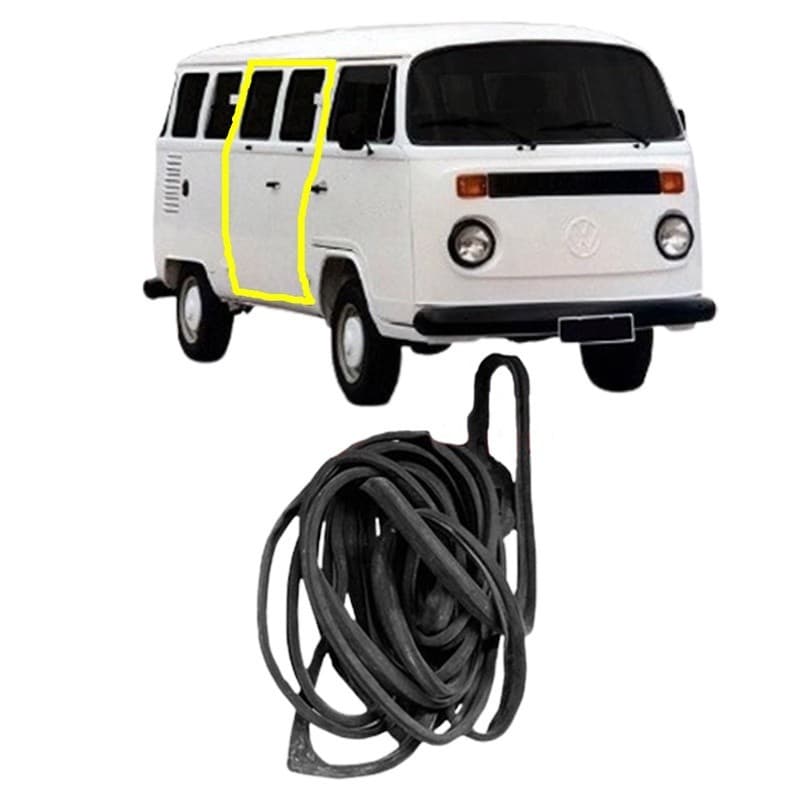 Jogo Borrachas Completo da Porta do Meio Lateral Kombi Clipper todos os modelos 1957 até 1997