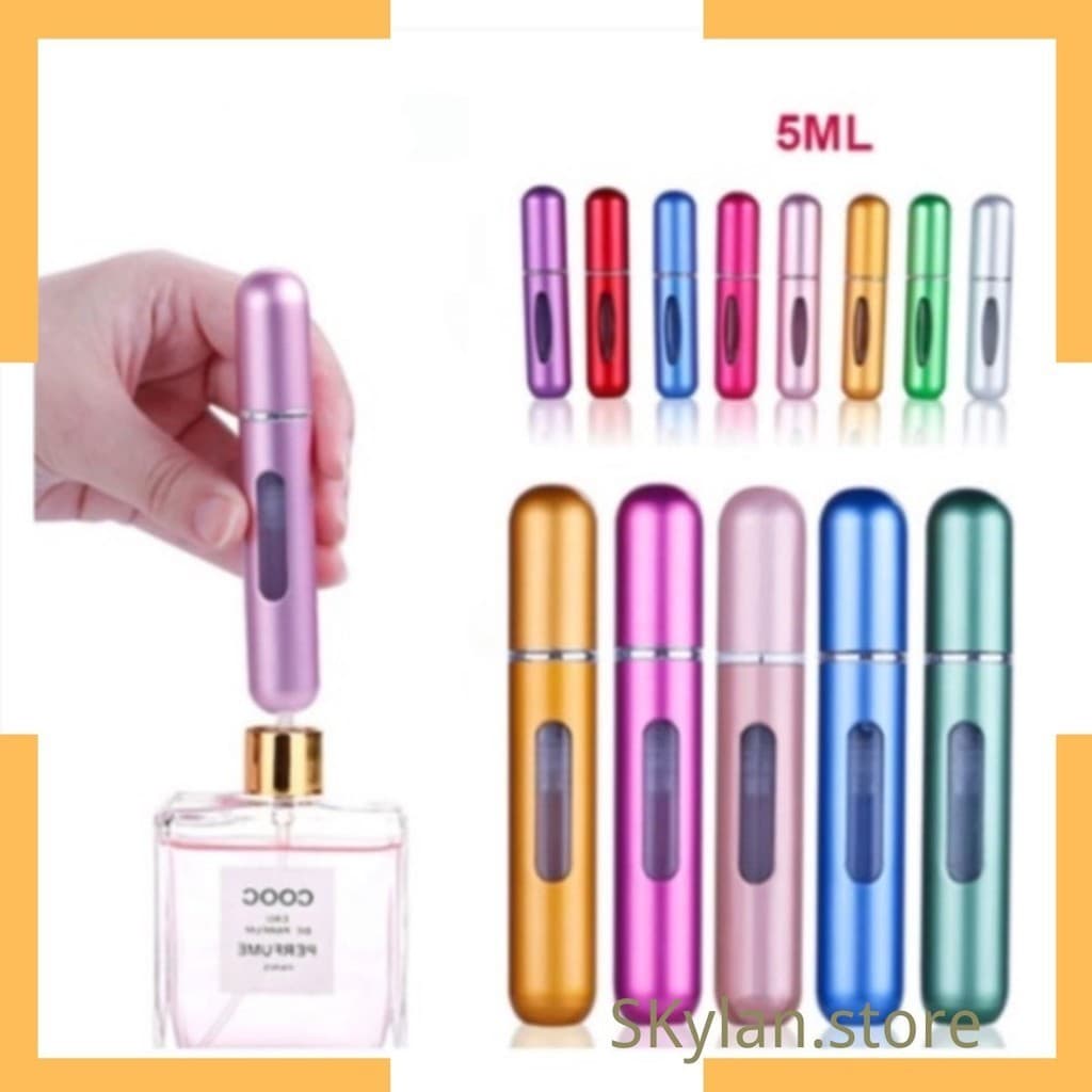 Mini Porta Perfume Recarregável 5ml Spray De Bolsa Enchimento Por Baixo Travel Size