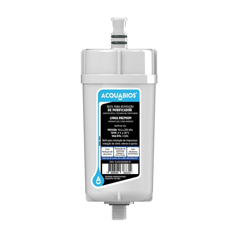 Refil Acquabios Bica Premium Equation Purificador de Agua Blindado Tripla Filtragem