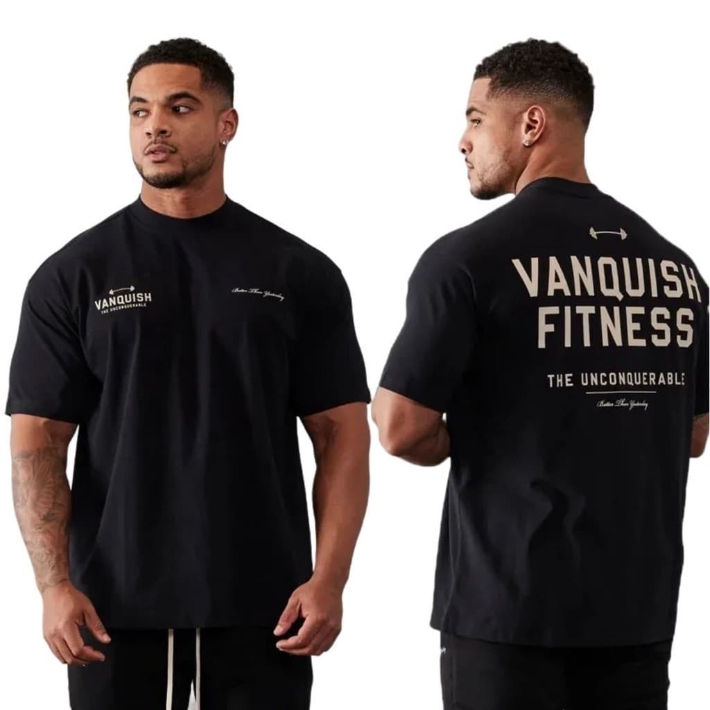Camisa Larga Oversized Academia Treino Musculação Vanquish 100% Algodão Premium Betrês