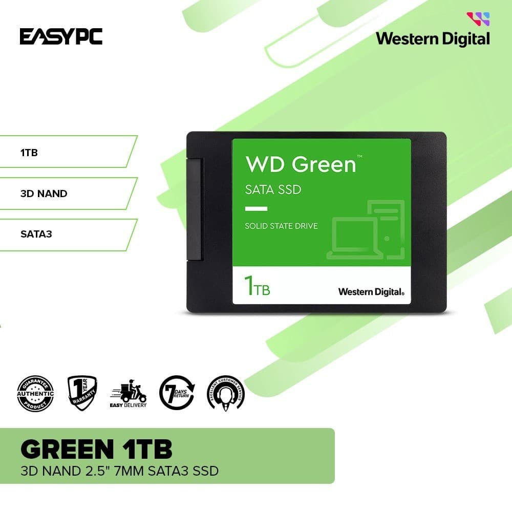 Western Data SSD 120GB 240GB 480GB 1TB SATA3 Unidade de estado sólido verde WD de 2.5 polegadas adequada para Laptop