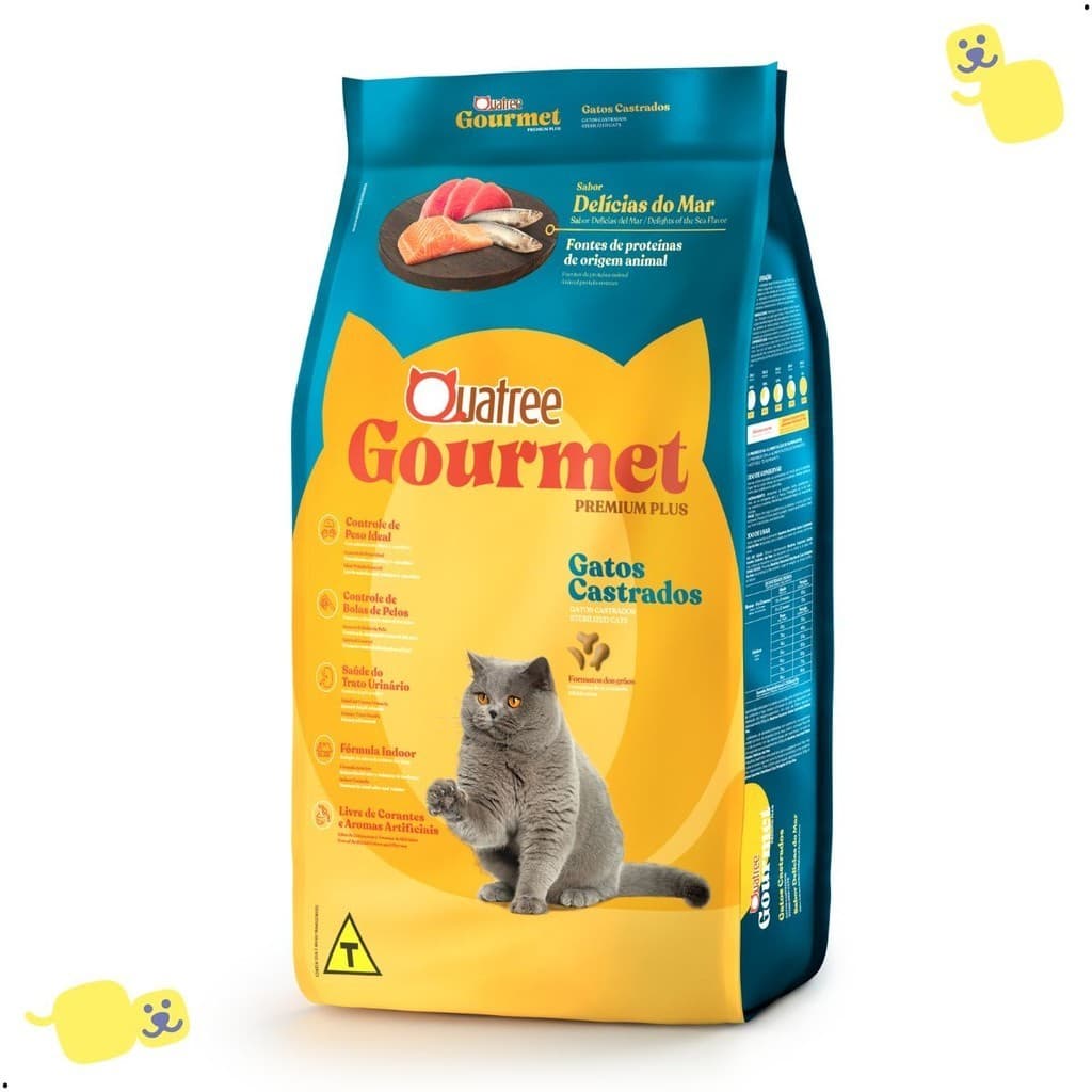 Ração Gato Castrado Ração Quatree Gatos Castrados Quatree Gatos Castrados 10kg Delicias do Mar