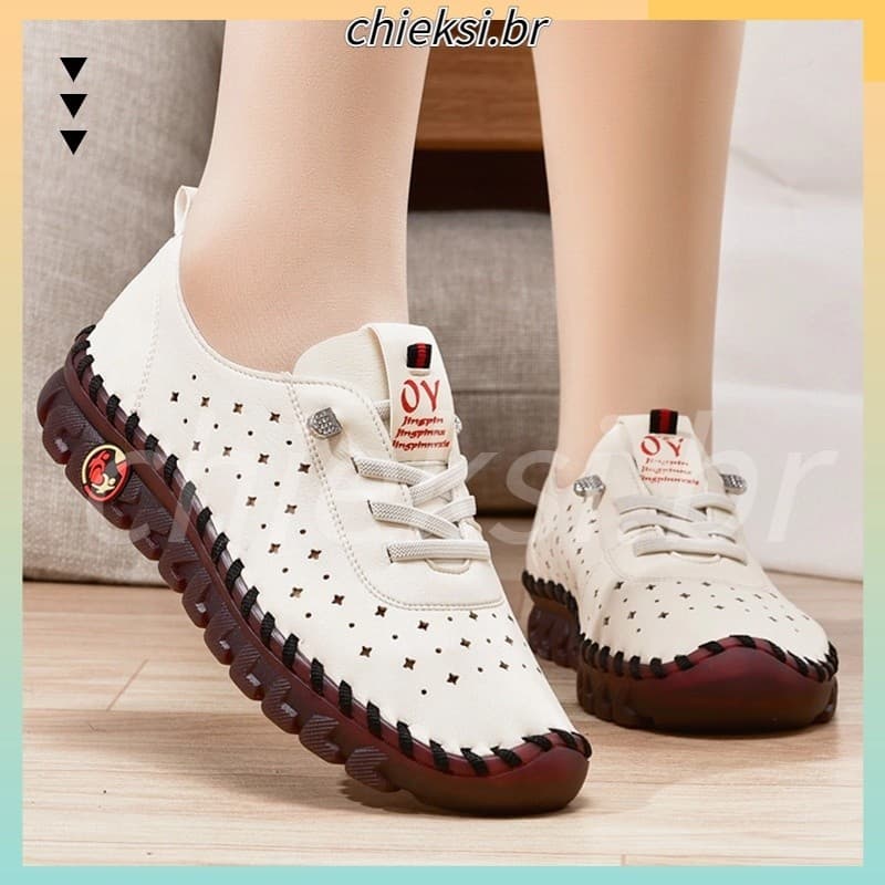 Tênis De Plataforma De Malha Ortopédica Feminina Moda Casual Sapatos De Caminhada Confortáveis