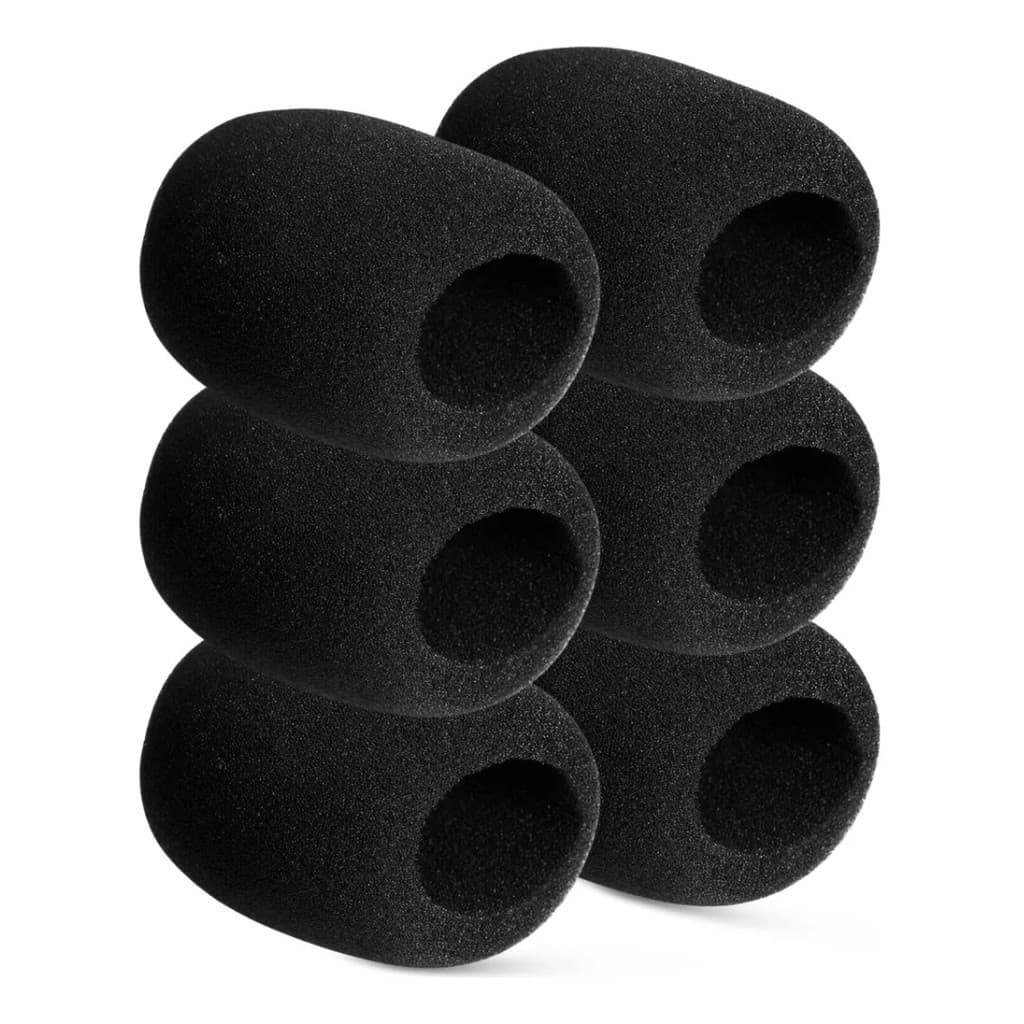 6 Espumas Pop Filter Preta Para Microfone Liverpool