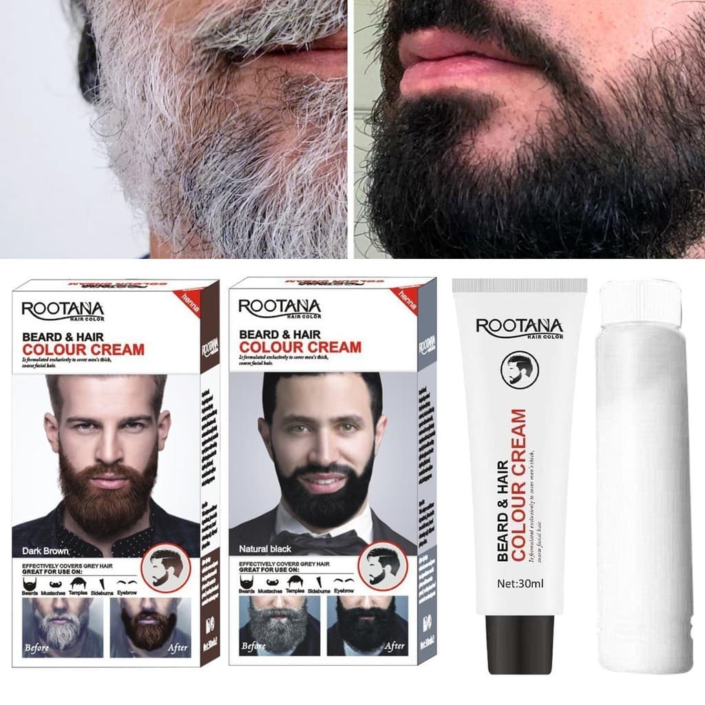 60ML Tintura De Barba Masculina Bigode Shampoo E Fácil Aplicação hontinvn