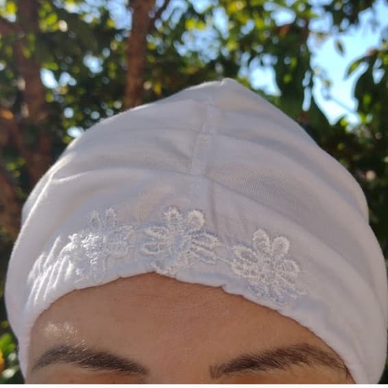 Touca / Turbante Feminina Umbanda Candomblé de Malha Branco