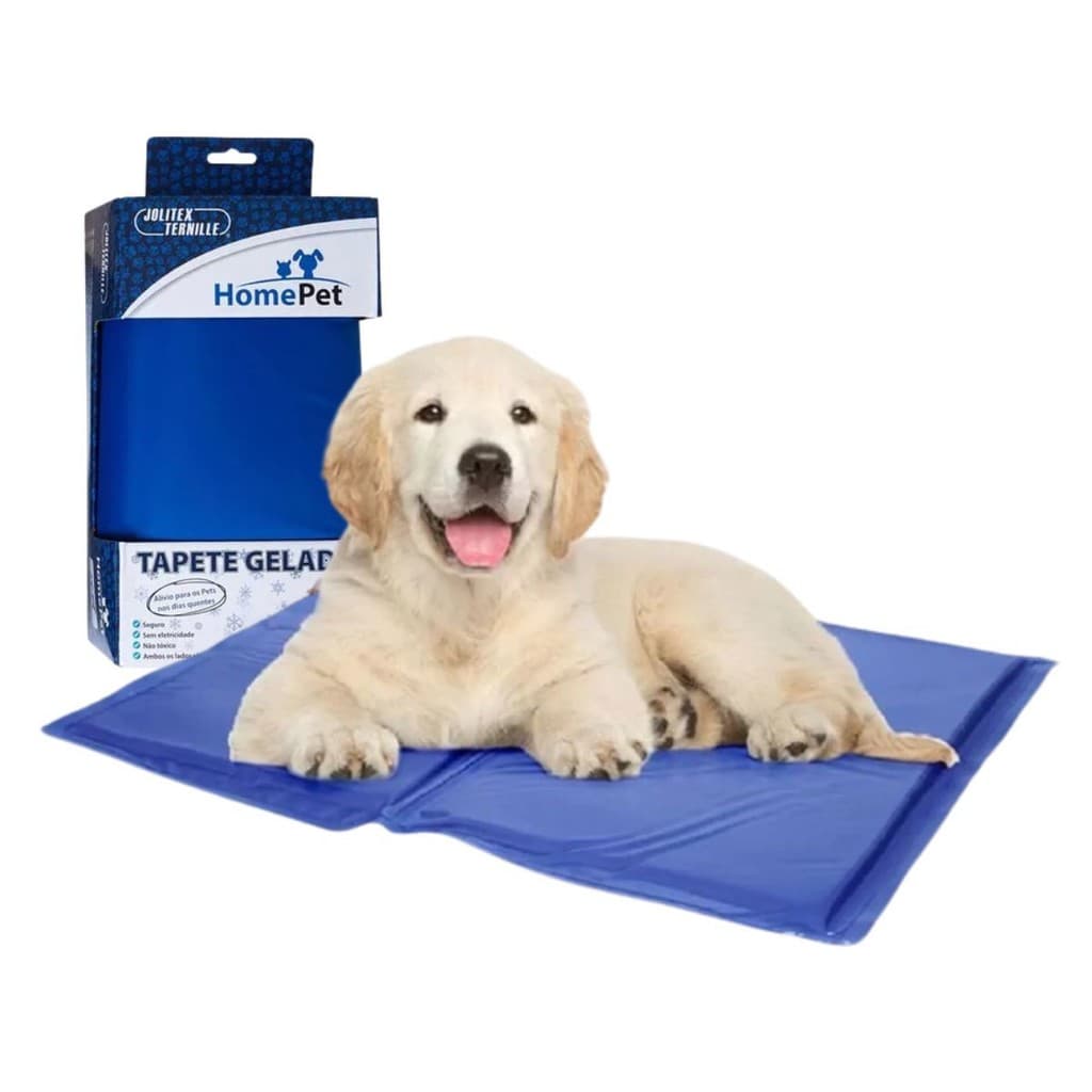 Tapete Refrescante Gelado Pet 50x65cm Cão Gato Azul Jolitex