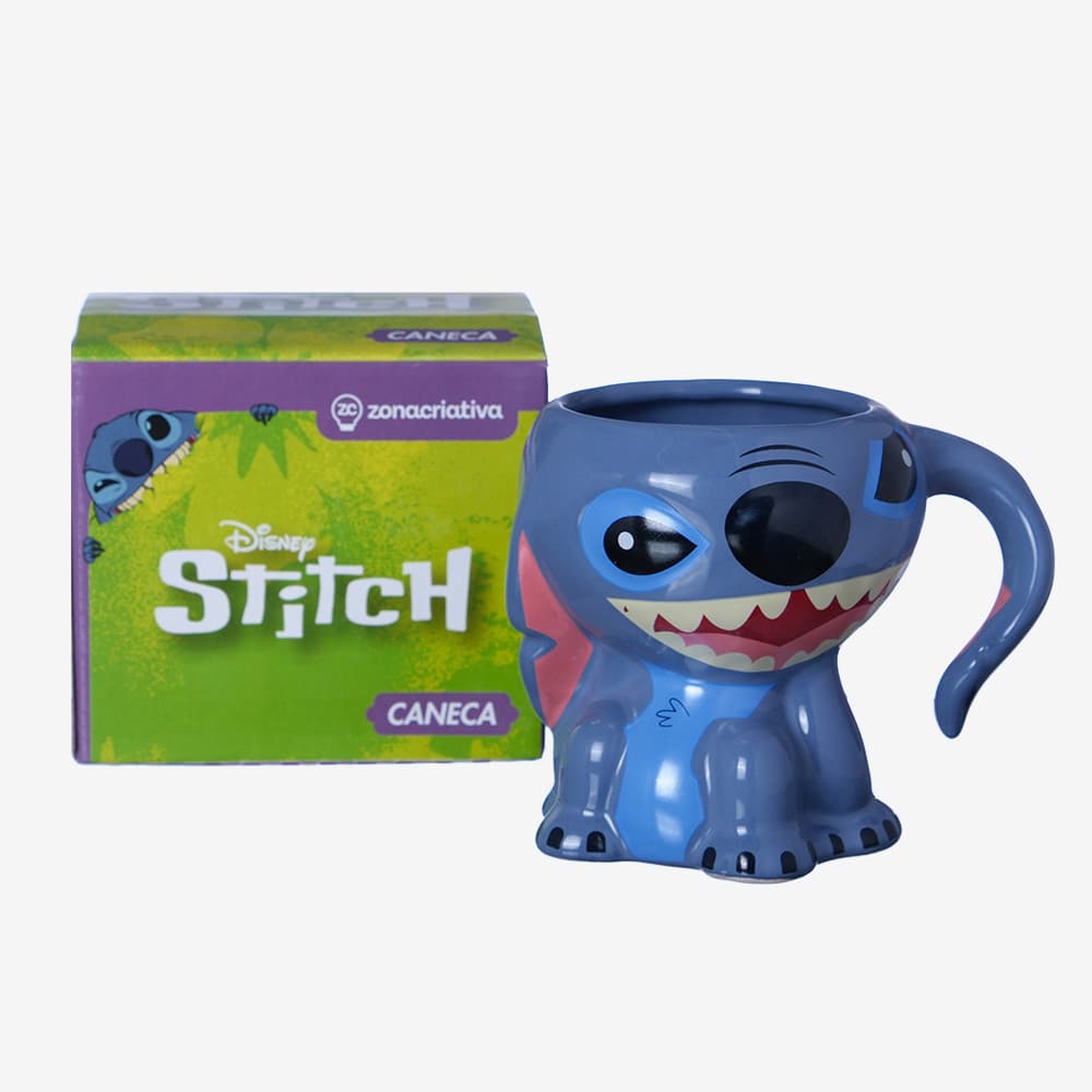 Caneca 3d Lilo Ohana Stitch Orelha Alça 250ml Zona Criativa Okay