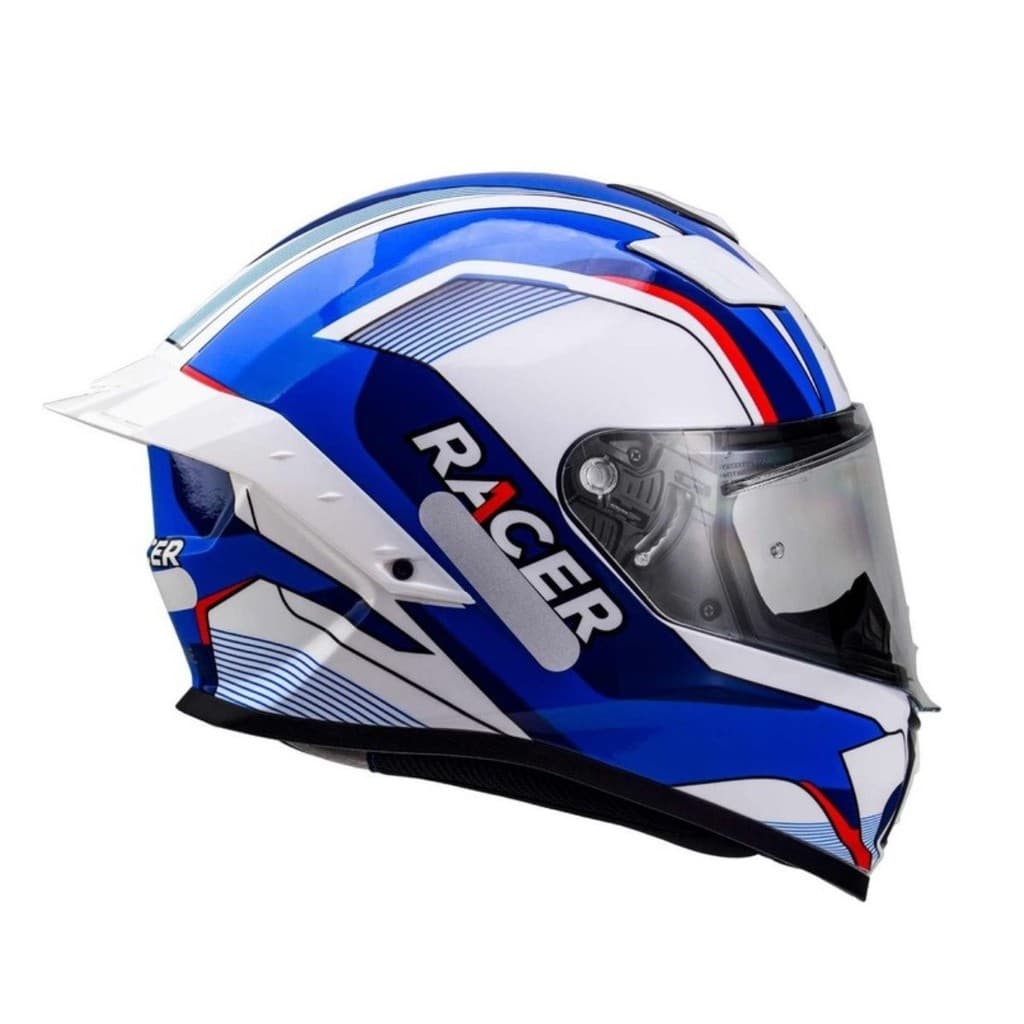 Capacete Racer1 Rc1 Octane Branco Azul Vermelho