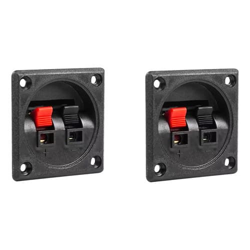 2 Borne Quadrado Para Caixa De Som / Som Automotivo  2 Vias