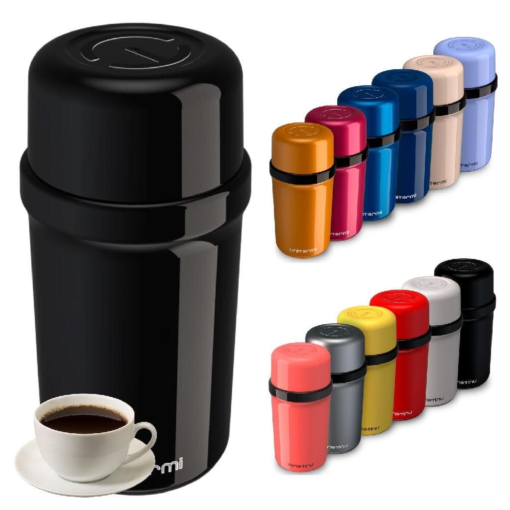 Garrafa Térmica 250ml Fano Preta Unitermi Café Chá Leite Suco Água Leve Portátil Escolar Trabalho