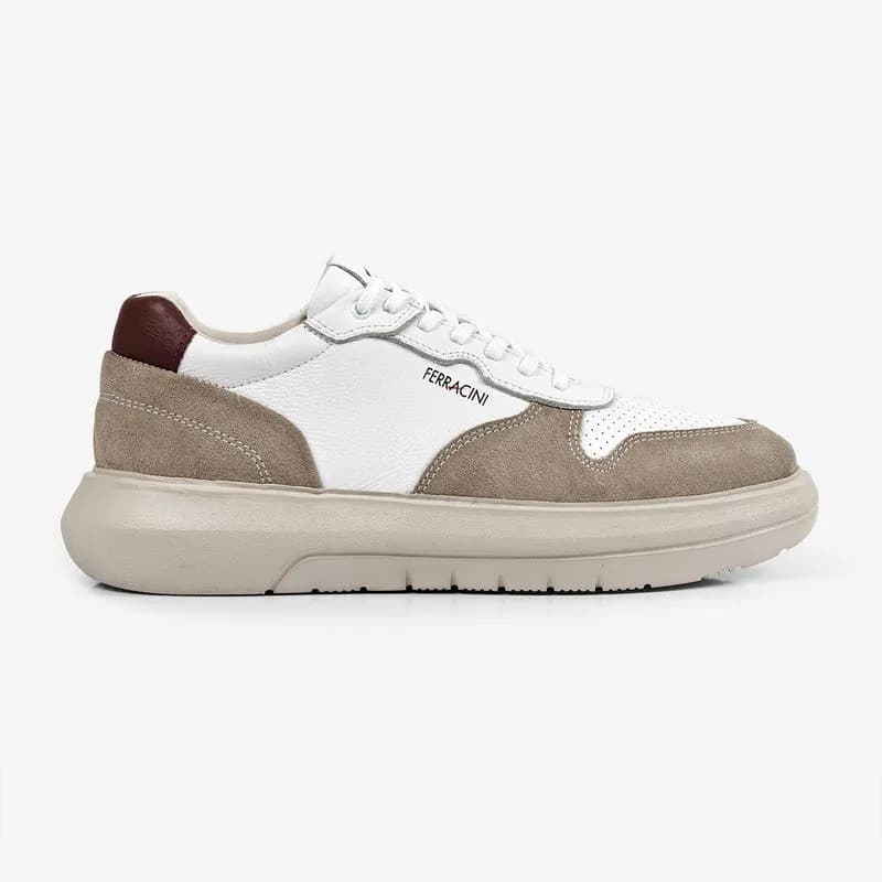 Tenis Ferracini Energy Branco e Areia