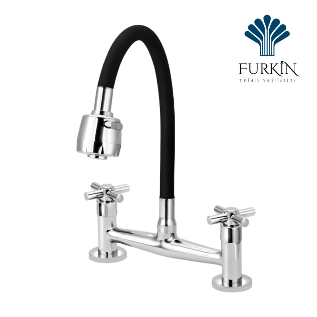 Torneira misturador Gourmet C62 Cozinha Preto