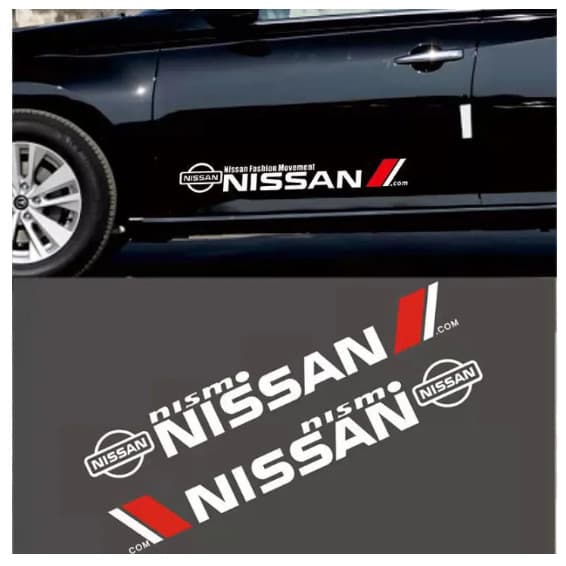 CHENGZI2Pcs Autocolantes De Vinil Gráficos Do Lado Da Porta Carro Adesivos Refletivos Para Decalque Nissan Decoração De Acessórios Carros