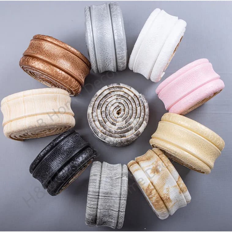 Autocolante Rodapé Rolo de 2,50Cm | para decoração de casa Flexível Molduras para Fotos e Decoração de Parede