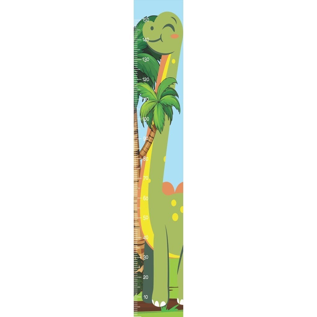 Adesivo de Parede Regua de Crescimento Dinossauro 25x160cm Infantil Quarto Menino Menina Pescoço