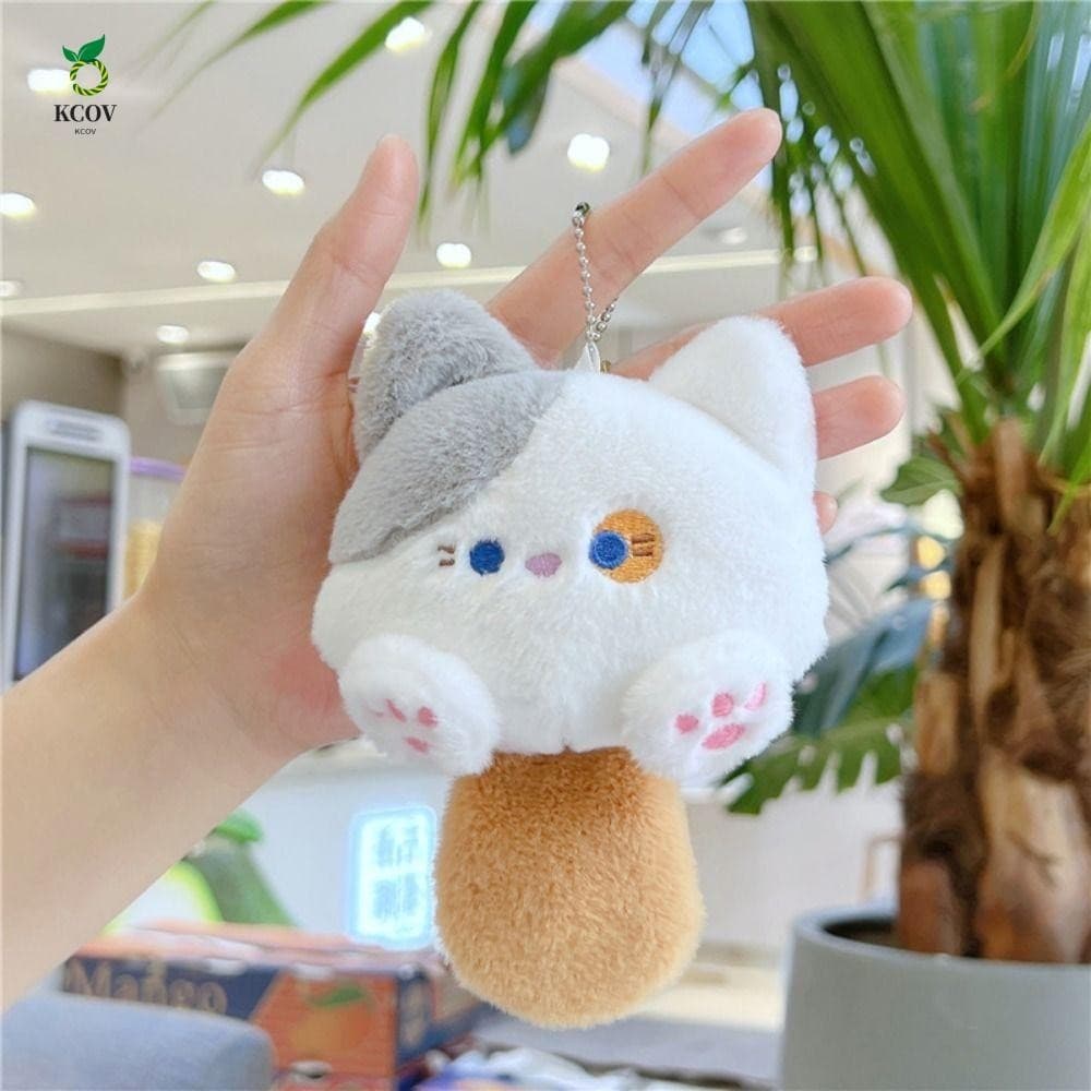 Chaveiro KCOV Coffee Cat Plush , Broche De Pelúcia Recheado Boneca De Gato Fofinha , Fofo Colorido Animal Amigos