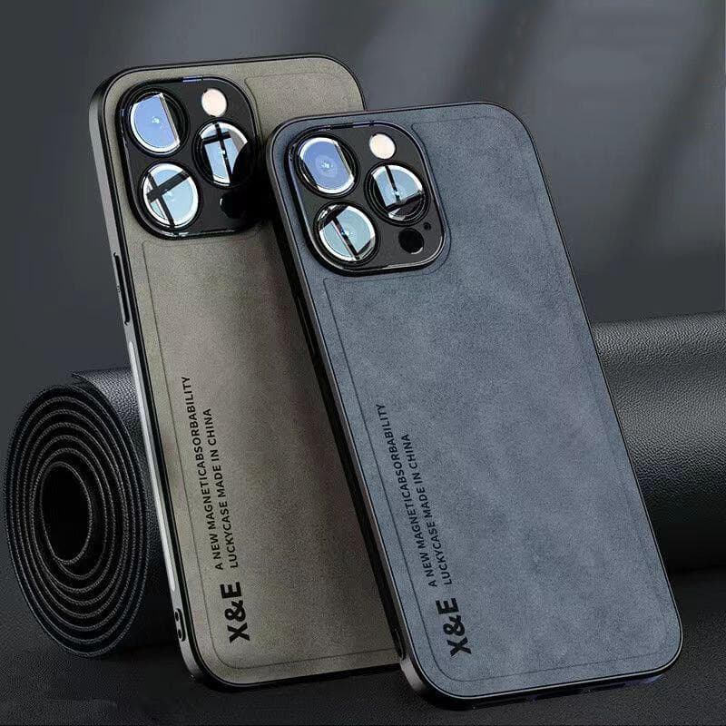 Capa De Couro Magnético De Luxo Para iPhone 16 15 14 13 12 11 Pro Max 14 15 16 Plus Magsafe Suporte Carro