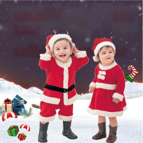 Conjunto Fantasia Infantil Adulto Temático Natal Natalino mamãe noel papai noel