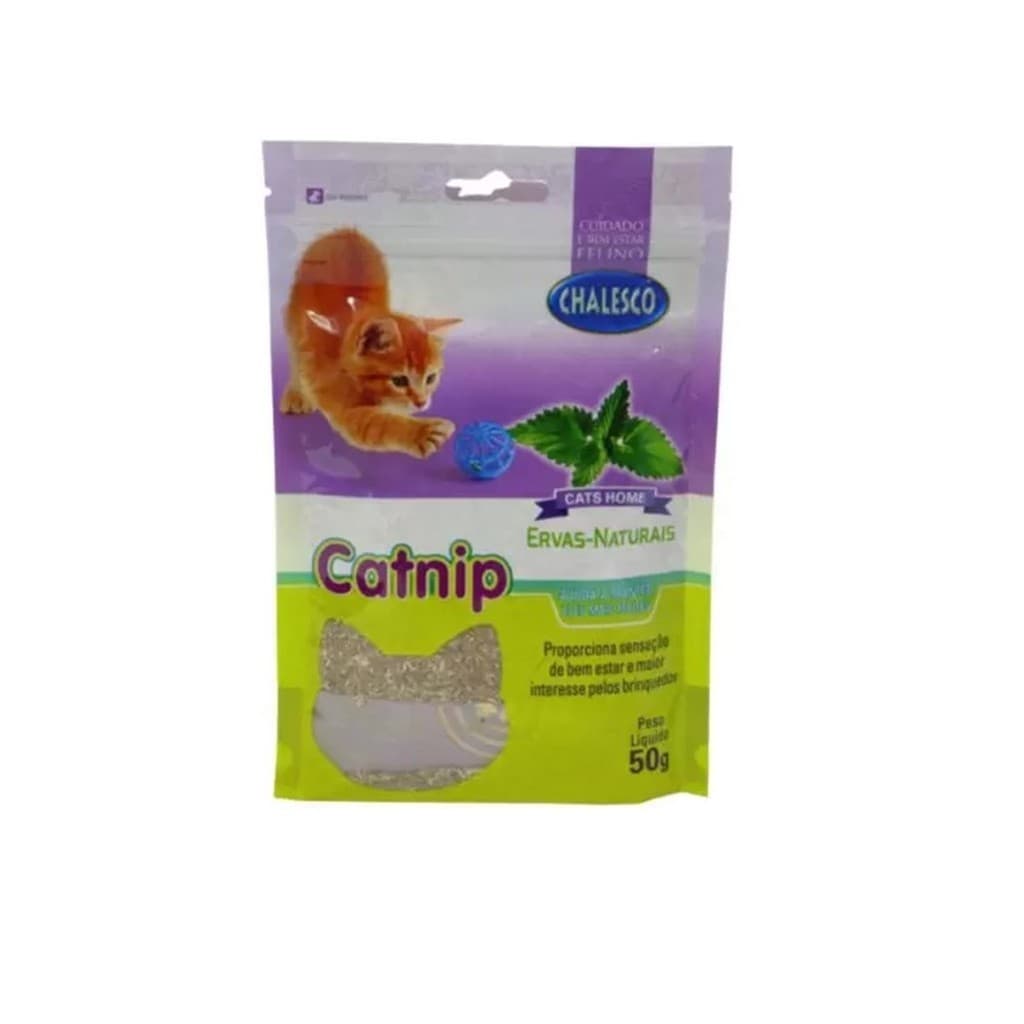 Catnip Erva Gatos Interativo Natural Relaxante 50g Chalesco