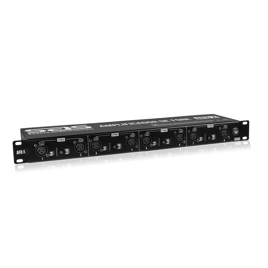 Amplificador Para 8 Fones De Ouvido Santo Angelo AF8x